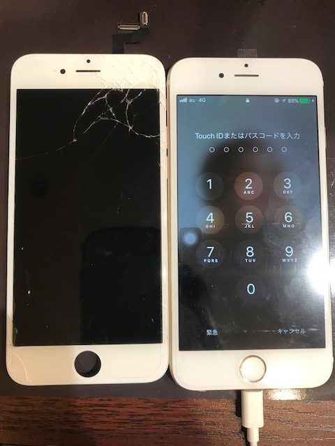 iPhone６S　画面交換＜伊丹市からのご来店＞｜画面が割れているんですけど交換できますか？？　iPhone（アイフォン）修理専門店つかしん