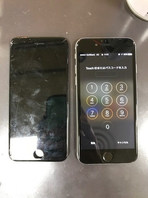 iphone６　画面交換＜伊丹市からのご来店＞｜画面の割れがすごく気になります。。。　アイフォン修理専門店　つかしん