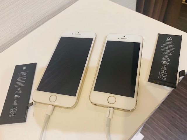 iphone６S＋とアイフォン５ダブルでバッテリー交換《伊丹市からお越しのお客様》