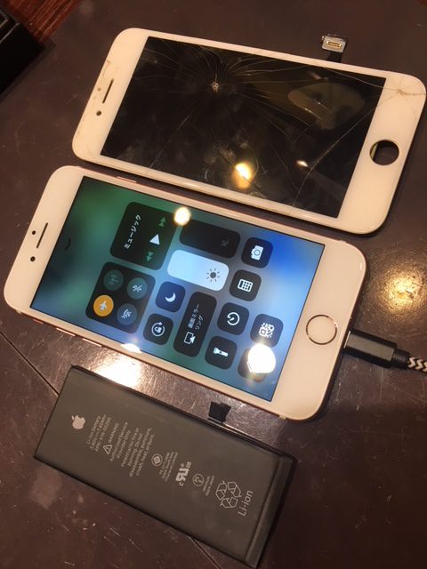 iPhone7画面バッテリーガラスコーティング施工修理　堺区よりお越しのお客様　アイフォン修理尼崎店
