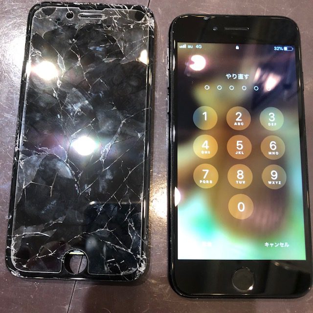 iphone7の画面修理は30分～で完了！！ガラスコーティングも施工して割れ対策もばっちりにしましょう♪＜尼崎市よりお越しのお客様＞