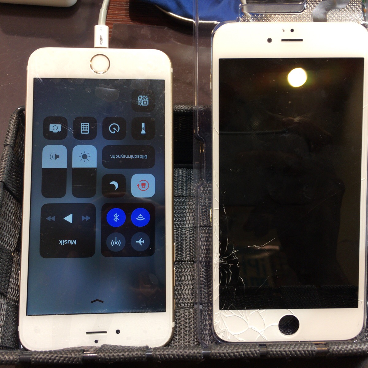 iPhone6s＋　液晶画面交換　…ちょっと落としただけで破損、原因はケースかも？　尼崎伊丹川西宝塚のiPhone即日修理店スマートクール