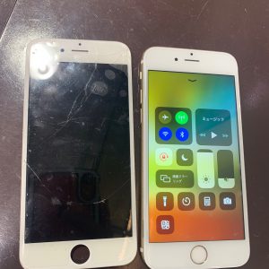 iphone6s　アイフォン　ガラス　液晶　破損　パネル　バキバキ　