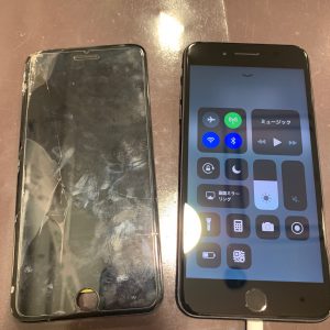 アイフォン７　画面修理　ガラス割れ　破損　バキバキ
