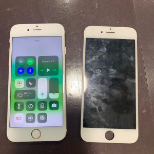 iPhone　6　アイフォン　画面修理　液晶ガラス　パネル　フロント　バキバキ　割れ