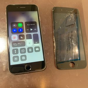 アイフォン　6s　液晶ガラス　タッチ　パネル　フロント　修理　破損　割れ　故障　不調　エラー　不具合