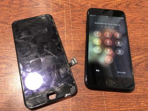 iphone　アイフォン　IPHONE　画面　ガラス　割れ　破損　欠け　タッチ　不良　不調　故障