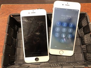 アイフォン　iphone　IPHONE　修理　画面　ガラス　破損　バキバキ　粉々　割れ　