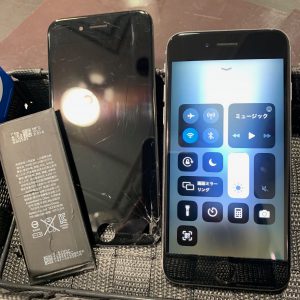 アイフォン　iPhone　6s　６ｓ　画面　液晶　パネル　フロント　ガラス　割れ　破損　欠け　ひび　電池　バッテリー　交換　修理　即日