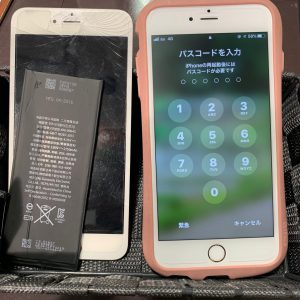 iPhone　アイフォン　6s　plus　プラス　ガラス　液晶　画面　交換　電池　バッテリー　交換　マナー　音量　マナーモード　スイッチ　故障　不調　劣化　悪化　