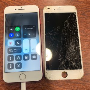 iPhone　アイフォン　画面　ガラス　液晶　フロント　パネル　故障　破損　起動　しない　割れ　バキバキ　真っ暗　線　縦線