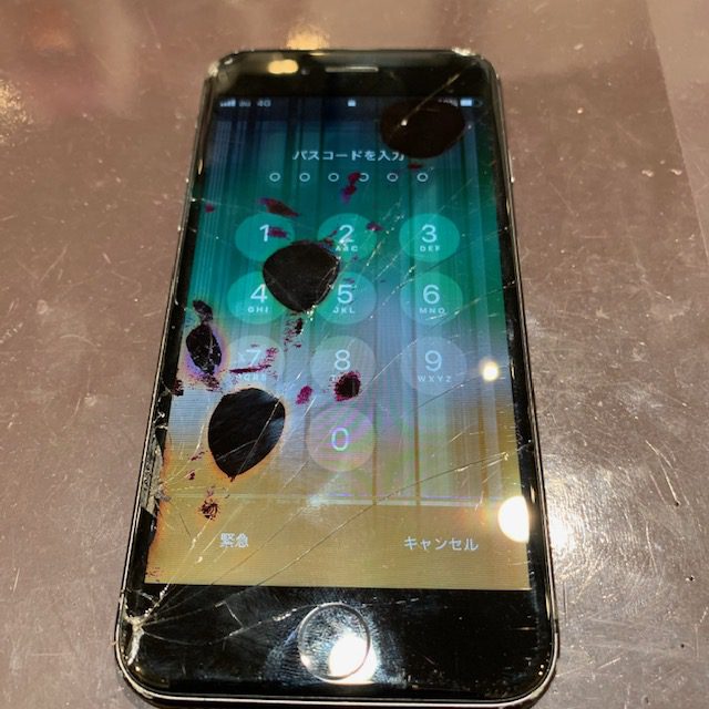 iphone７の液漏れ画面割れ修理【尼崎市よりお越しのお客様】