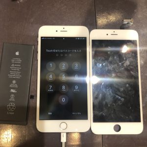 アイフォーン6S+画面＆バッテリ交換