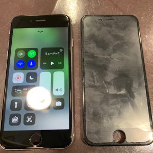 アイフォン　iphone　６ｓ　画面　ガラス　破損　修理　バキバキ