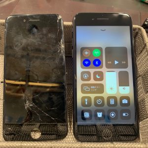 iPhone　アイフォン　7　画面　ガラス　破損　バキバキ　割れ　破損　故障