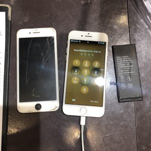 iPhone7バッテリー交換と画面交換
