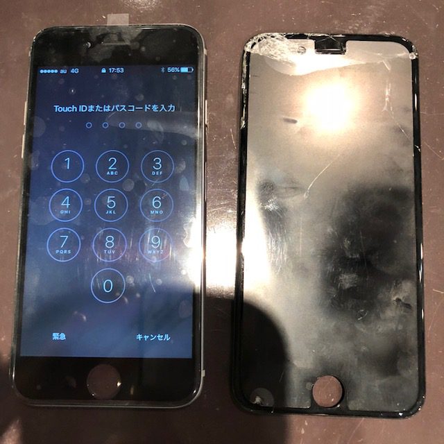 修理後はセットでお得にガラスコーティング！iPhone6画面修理｜尼崎伊丹川西宝塚｜☎06-6421-1705
