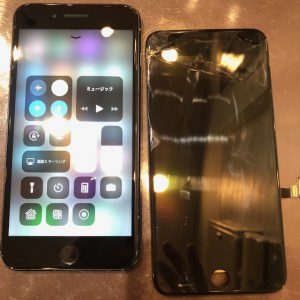 iPhone　アイフォン　７　プラス　＋　plus　画面　ガラス　割れ　パネル　バキバキ　修理　交換