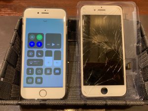 iPhone　アイフォン　７　セブン　画面　フロント　パネル　修理　ガラス　割れ　破損　バキバキ　修理　交換　