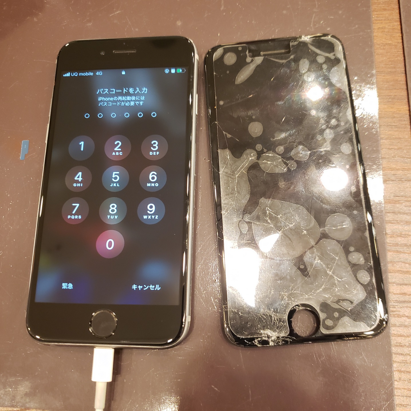 iPhone6sバキバキ画面の修理 ｜iPhone修理伊丹尼崎宝塚川西｜☎06-6421-1705