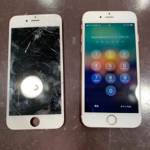 アイフォン　iPhone　6s　画面　ガラス　破損　修理