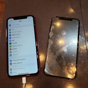 iPhoneXR画面修理ガラスコーティング