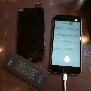 iPhone6sバッテリー交換画面修理