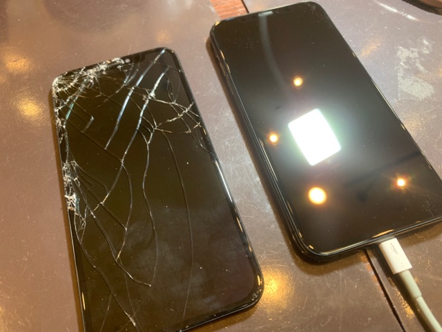 【iPhone11pro画面交換】尼崎－画面割れはほっておくと危険！ヒ