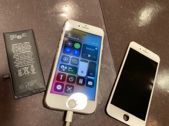 iPhone７バッテリー膨張　画面バッテリー同時交換【川西市よりご来店】ｍ