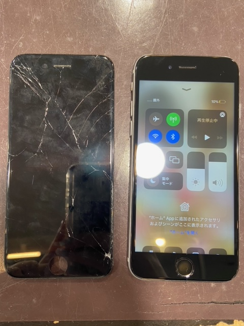 iPhone6S　画面交換　大阪府よりお越しのお客様　アイフォン・ガラス割れ・即日交換
