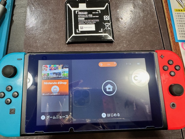 任天堂Switch　本体バッテリー交換　池田市よりお越しのお客様