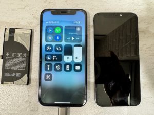 iPhone12mini　画面・バッテリー同時交換